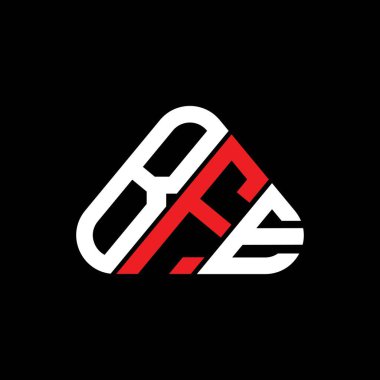 BFE harfi yaratıcı logo tasarımı vektör grafik, BFE basit ve modern logo yuvarlak üçgen şeklinde.