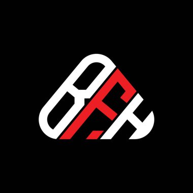 BFH harf logosu yaratıcı tasarım vektör grafik, BFH basit ve yuvarlak üçgen şeklinde modern logo.