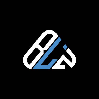 BLZ harf logosu tasarımı vektör grafik, BLZ basit ve modern logo yuvarlak üçgen şeklinde.