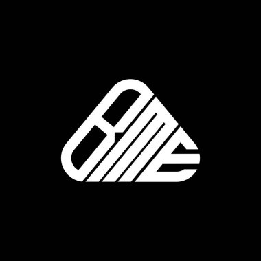 BME harfi yaratıcı logo tasarımı vektör grafik, BME basit ve modern logo yuvarlak üçgen şeklinde.