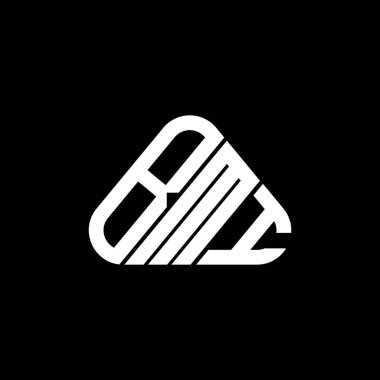 BMI harfli yaratıcı logo vektör grafik, BMI basit ve modern logo yuvarlak üçgen şeklinde.
