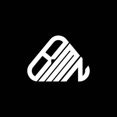BMN harf logosu yaratıcı tasarım vektör grafik, BMN basit ve modern logo yuvarlak üçgen şeklinde.