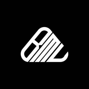 BMU harf logosu tasarımı vektör grafik, BMU basit ve modern logo yuvarlak üçgen şeklinde.