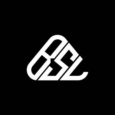 BSL harf logosu yaratıcı tasarım vektör grafik, BSL basit ve yuvarlak üçgen şeklinde modern logo.