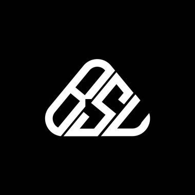 BSU harf logosu tasarımı vektör grafik, BSU basit ve modern logo yuvarlak üçgen şeklinde.