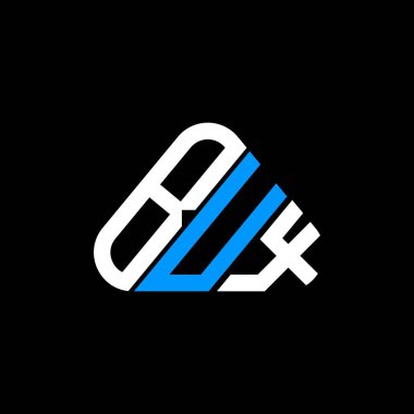 BuX harfli yaratıcı logo vektör grafik, BUX basit ve modern logo yuvarlak üçgen şeklinde.