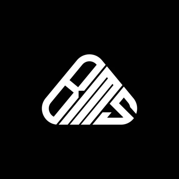 Bms文字のロゴベクトルグラフィックと創造的なデザイン 丸三角形の形でBmsシンプルかつモダンなロゴ — ストックベクタ