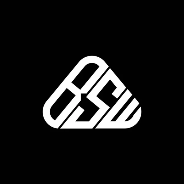 Bsw 로고만들기 디자인 그래픽 Bsw 단순하고 로고둥근 삼각형 — 스톡 벡터