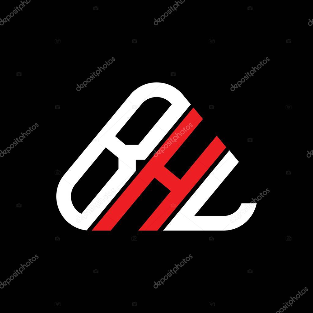 Diseño creativo del logotipo de la letra BHL con gráfico vectorial
