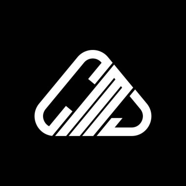 CMJ harf logosu yaratıcı tasarımı vektör grafik, CMJ basit ve modern logo yuvarlak üçgen şeklinde.