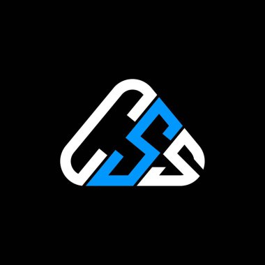 CSS harf logosu yaratıcı tasarım vektör grafik, CSS basit ve modern logo yuvarlak üçgen şeklinde.