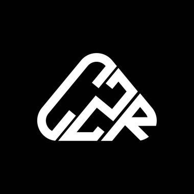 CZR harf logosu yaratıcı tasarım vektör grafik, CZR basit ve modern logo yuvarlak üçgen şeklinde.
