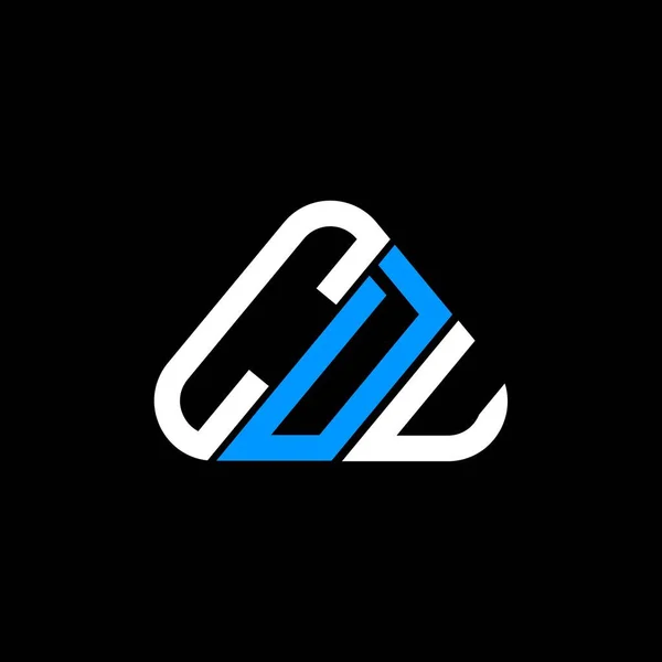 Cdu文字のロゴベクトルグラフィックと創造的なデザイン ラウンド三角形の形でCduシンプルでモダンなロゴ — ストックベクタ