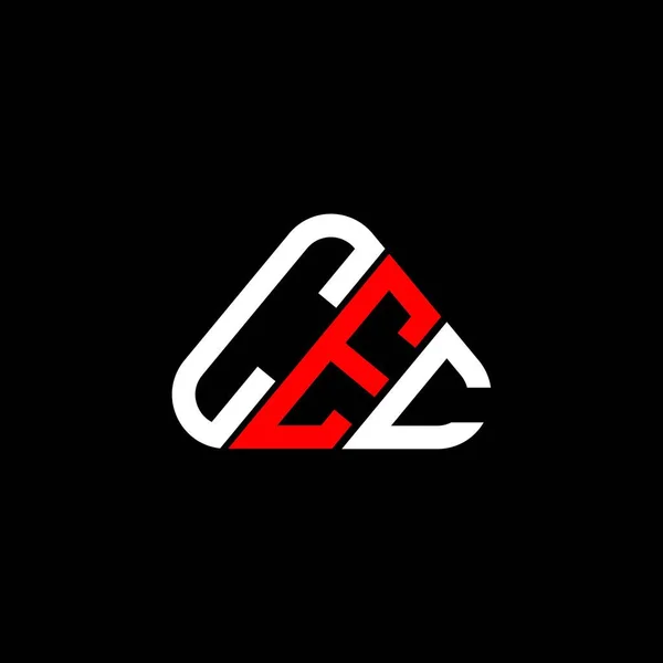 Cec 로고동그란 삼각형 모양의 그래픽 Cec 단순하고 현대적 로고와 창조적 — 스톡 벡터