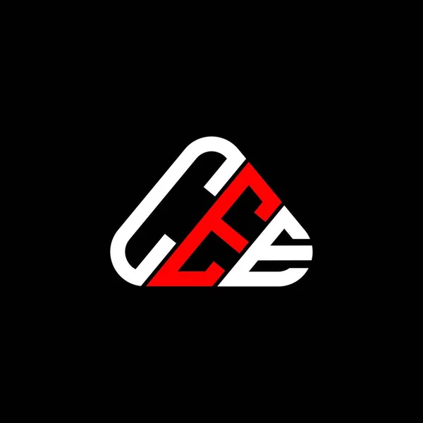 带有矢量图形的Cee字母标志创意设计 Cee简单现代的圆形三角形标志 — 图库矢量图片