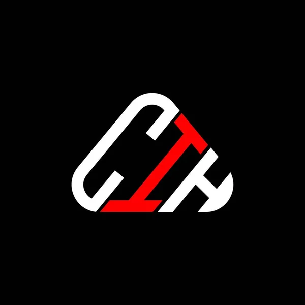 Cih字母标志创意设计与矢量图形 Cih简单现代的圆形三角形标志 — 图库矢量图片
