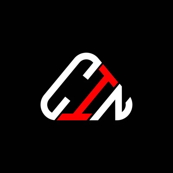 Cin字母标志创意设计与矢量图形 Cin简单现代的圆形三角形标志 — 图库矢量图片