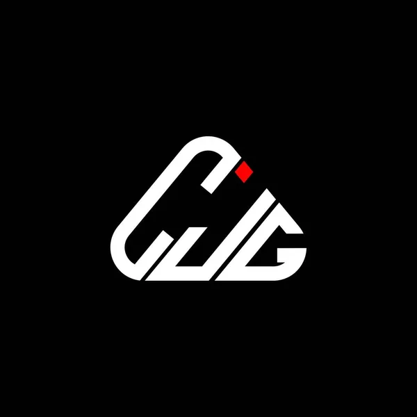 Cjg 로고만들기 디자인 그래픽 Cjg 간단하고 로고둥근 삼각형 — 스톡 벡터