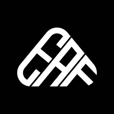 EAF harf logosu tasarımı vektör grafik, EAF basit ve modern logo yuvarlak üçgen şeklinde.