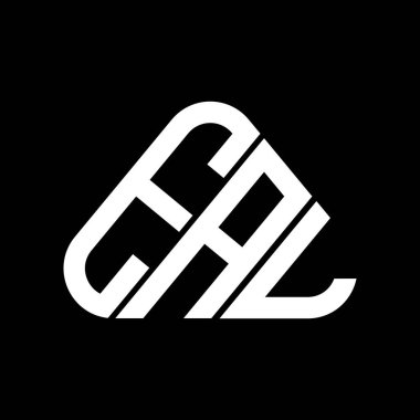 EAL harf logosu yaratıcı tasarım vektör grafik, EAL basit ve modern logo yuvarlak üçgen şeklinde.