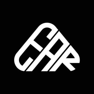 EAR harf logosu tasarımı vektör grafik, EAR basit ve modern logo yuvarlak üçgen şeklinde.