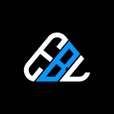 EBL harf logosu tasarımı vektör grafik, EBL basit ve modern logo yuvarlak üçgen şeklinde.