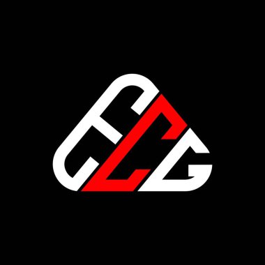 ECG harf logosu tasarımı vektör grafik, ECG basit ve modern logo yuvarlak üçgen şeklinde.
