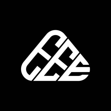 EEE harf logosu tasarımı vektör grafik, EEE basit ve modern logo yuvarlak üçgen şeklinde.