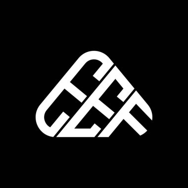 EEF harfli yaratıcı logo vektör grafiği, yuvarlak üçgen şeklinde basit ve modern logo..