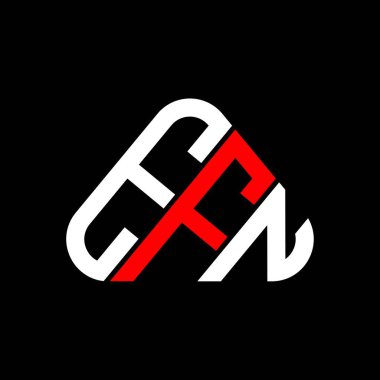 EFN harf logosu yaratıcı tasarım vektör grafik, EFN basit ve modern logo yuvarlak üçgen şeklinde.