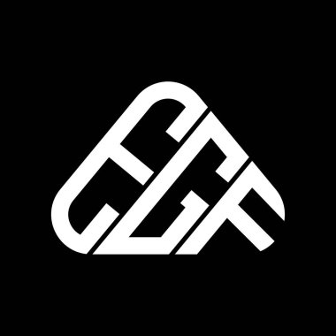 EGF harf logosu tasarımı vektör grafik, EGF basit ve modern logo yuvarlak üçgen şeklinde.