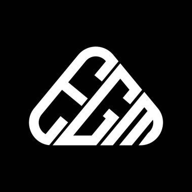 EGM harf logosu yaratıcı tasarım vektör grafik, EGM basit ve modern logo yuvarlak üçgen şeklinde.