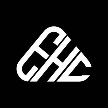 EHC harf logosu tasarımı vektör grafik, EHC basit ve modern logo yuvarlak üçgen şeklinde.