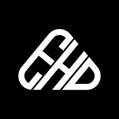 EHD harf logosu tasarımı vektör grafik, EHD basit ve modern logo yuvarlak üçgen şeklinde.