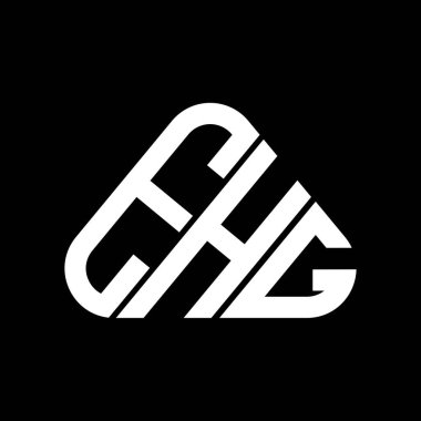 EHG harf logosu tasarımı vektör grafik, EHG basit ve modern logo yuvarlak üçgen şeklinde.