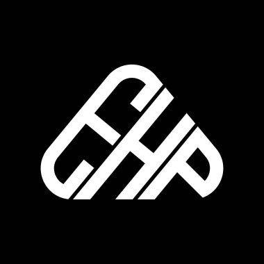 EHP harf logosu tasarımı vektör grafik, EHP basit ve modern logo yuvarlak üçgen şeklinde.