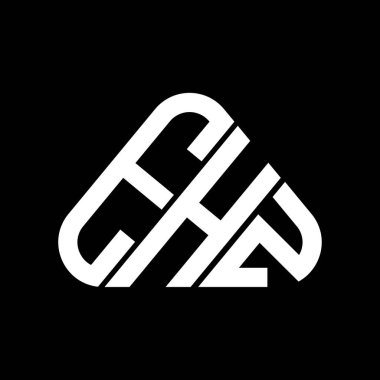 EHZ harf logosu tasarımı vektör grafik, EHZ basit ve yuvarlak üçgen şeklinde modern logo.