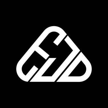 EJD harf logosu tasarımı vektör grafik, EJD basit ve modern logo yuvarlak üçgen şeklinde.