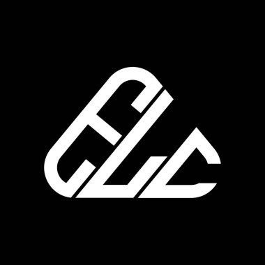ELC harfi yaratıcı logosu vektör grafiği, ELC basit ve modern logosu yuvarlak üçgen şeklinde.