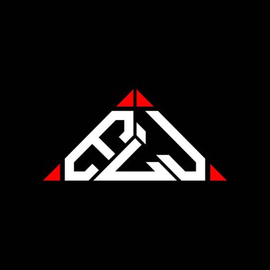 ELJ harfli yaratıcı logo vektör grafiği, ELJ basit ve modern logosu yuvarlak üçgen şeklinde.