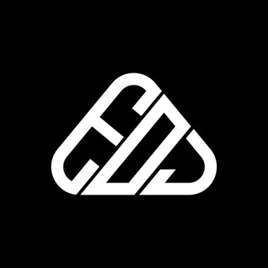 EOJ harf logosu tasarımı vektör grafik, EOJ basit ve modern logo yuvarlak üçgen şeklinde.
