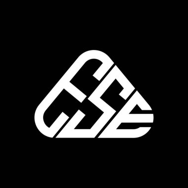 ESE harfli yaratıcı logo vektör grafik, ESE basit ve modern logo yuvarlak üçgen şeklinde.