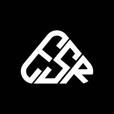 ESR harfli yaratıcı logo vektör grafik, ESR basit ve modern logo yuvarlak üçgen şeklinde.