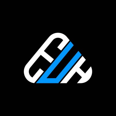 EUH harf logosu yaratıcı tasarım vektör grafik, EUH basit ve modern logo yuvarlak üçgen şeklinde.