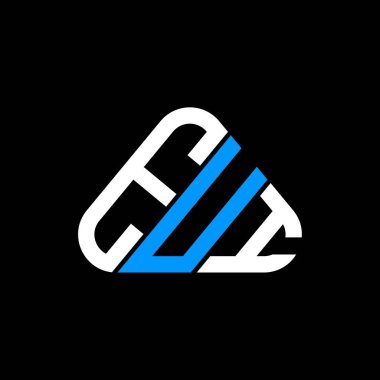 EUI harfi yaratıcı logosu vektör grafiği, EUI basit ve modern logosu yuvarlak üçgen şeklinde.