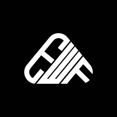 EWF harf logosu tasarımı vektör grafik, EWF basit ve modern logo yuvarlak üçgen şeklinde.
