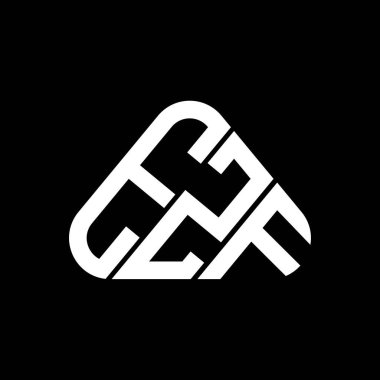 EZF harf logosu tasarımı vektör grafik, EZF basit ve modern logo yuvarlak üçgen şeklinde.
