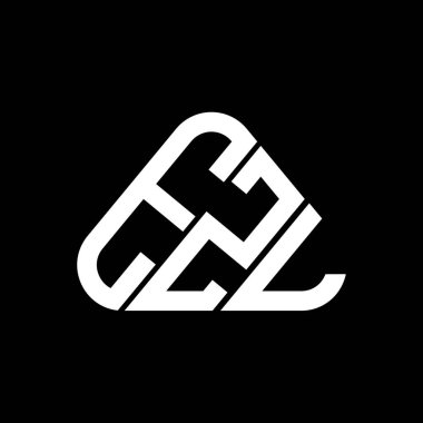 EZL harf logosu tasarımı vektör grafik, EZL basit ve modern logo yuvarlak üçgen şeklinde.