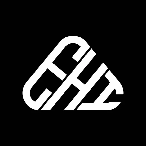 Ehiの文字のロゴベクトルグラフィックと創造的なデザイン Ehiラウンド三角形の形でシンプルでモダンなロゴ — ストックベクタ