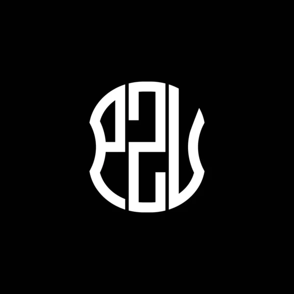 Письменный Логотип Пзу Абстрактный Творческий Дизайн Уникальный Дизайн Пзу — стоковый вектор